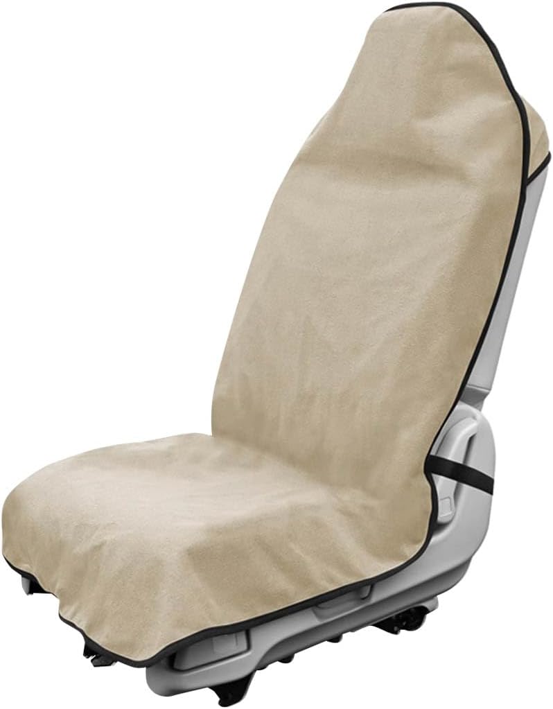 Waterproof Car Towel Seat Cover, Sweating Non-Slip Premium Towel Carseat Cover Protector, Universal Soft Machine Washable Car Truck SUV Front Seat Cover for Gym Workout Beach Hiking (Black)