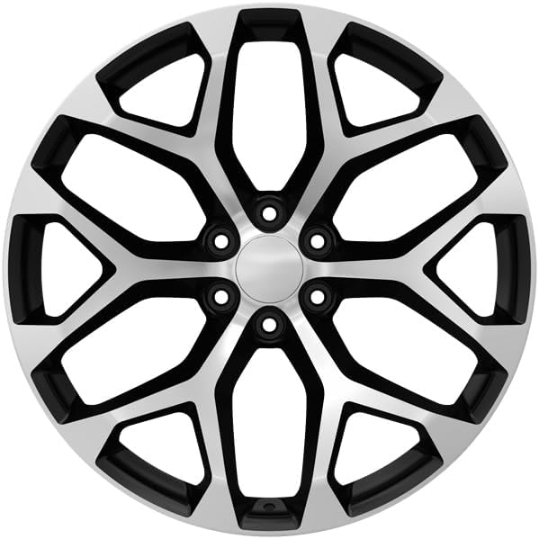 Replica 177BM New Snowflake 20x9 6x5.5&#34; +24mm Black\/Machined Wheel Rim 20&#34; Inch