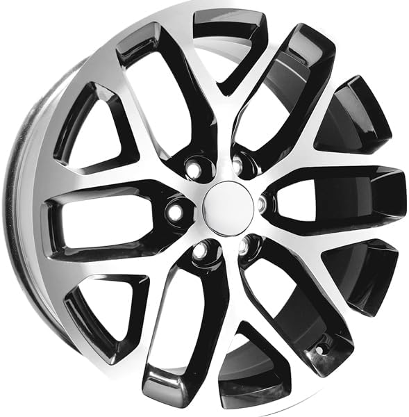 Replica 177BM New Snowflake 20x9 6x5.5&#34; +24mm Black\/Machined Wheel Rim 20&#34; Inch