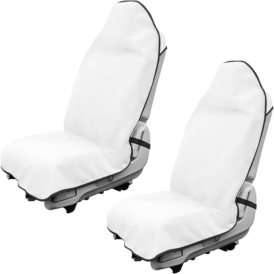 Waterproof Car Towel Seat Cover, Sweating Non-Slip Premium Towel Carseat Cover Protector, Universal Soft Machine Washable Car Truck SUV Front Seat Cover for Gym Workout Beach Hiking (Black)