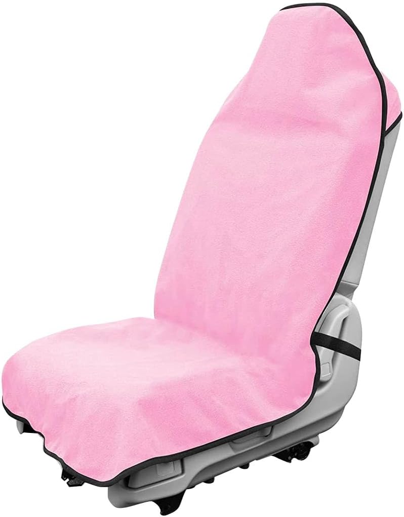 Waterproof Car Towel Seat Cover, Sweating Non-Slip Premium Towel Carseat Cover Protector, Universal Soft Machine Washable Car Truck SUV Front Seat Cover for Gym Workout Beach Hiking (Black)