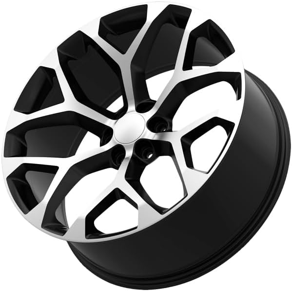 Replica 177BM New Snowflake 20x9 6x5.5&#34; +24mm Black\/Machined Wheel Rim 20&#34; Inch