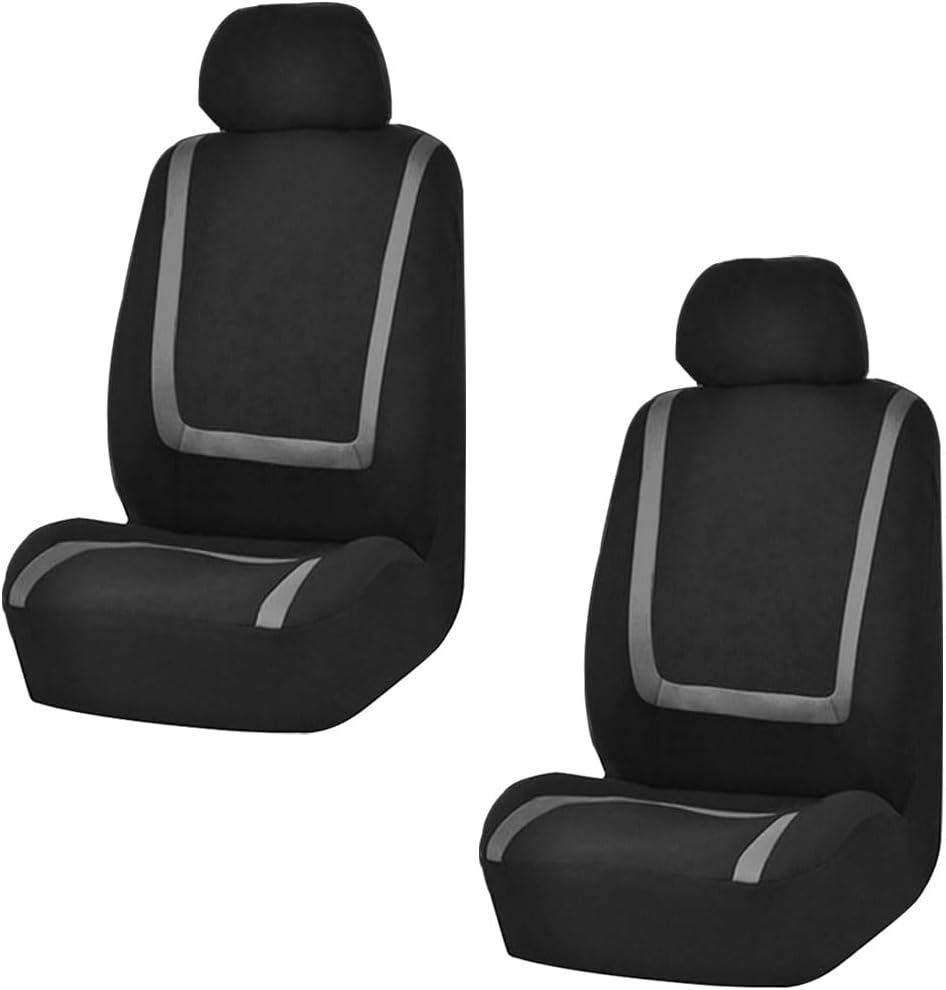 2 Pack Car Seat Covers, Breathable Seat Protectors, Anti-Slip Driver Seat Cover, Comfortable Front Seat Cover Set Universal Fit for Truck, SUV, Sedan, Airbag Compatible (Black)