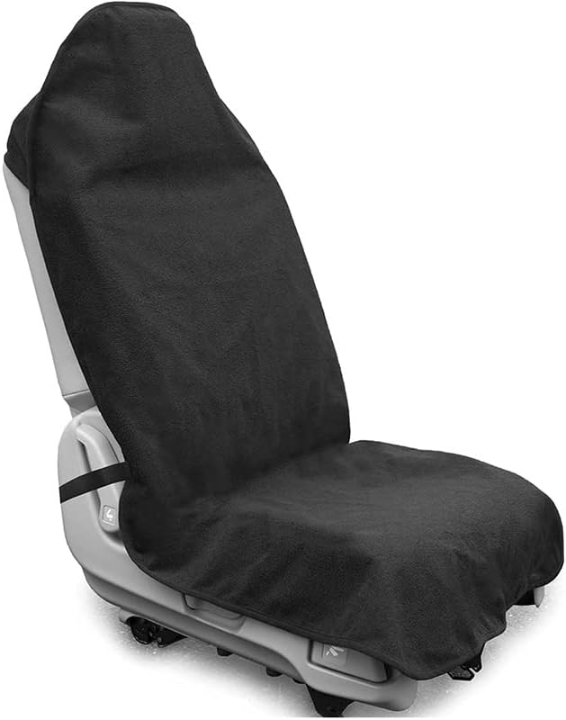 Waterproof Sweating Car Seat Cover for Post Gym Workout, Running, Swimming, Beach and Hiking, Universal Fit Non-Slip Bucket Seat Protector for Cars SUV Trucks, Machine Washable (2pcs Black)