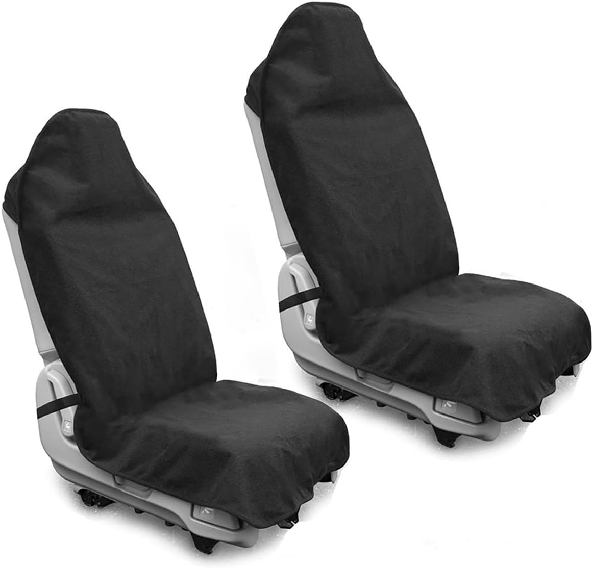 Waterproof Sweating Car Seat Cover for Post Gym Workout, Running, Swimming, Beach and Hiking, Universal Fit Non-Slip Bucket Seat Protector for Cars SUV Trucks, Machine Washable (2pcs Black)