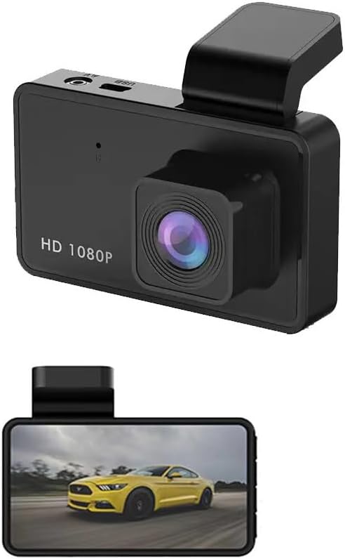 1080P Dash Camera for Car Front Dashcam Car Security Cam 3’’ Display 140°Wide Angle, Night Vision, G-Sonsor, Loop Recording