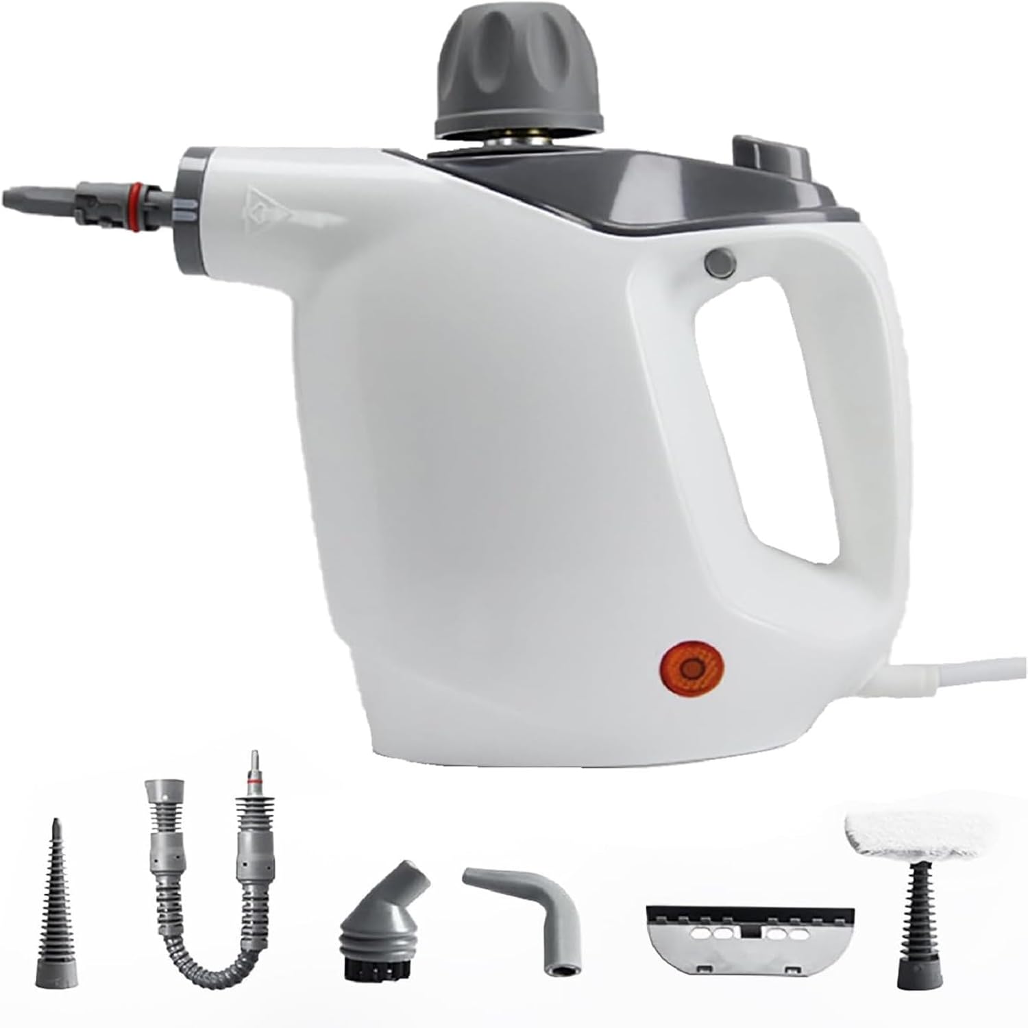 Steam Cleaner, Handheld Steam Cleaner for Home, 16-Piece Steam Cleaner Kit with Automatic Steam Switch, Steamer for Kitchen, Bathroom, Car, Living Room and Multi-Surface Deep Cleaning (White)