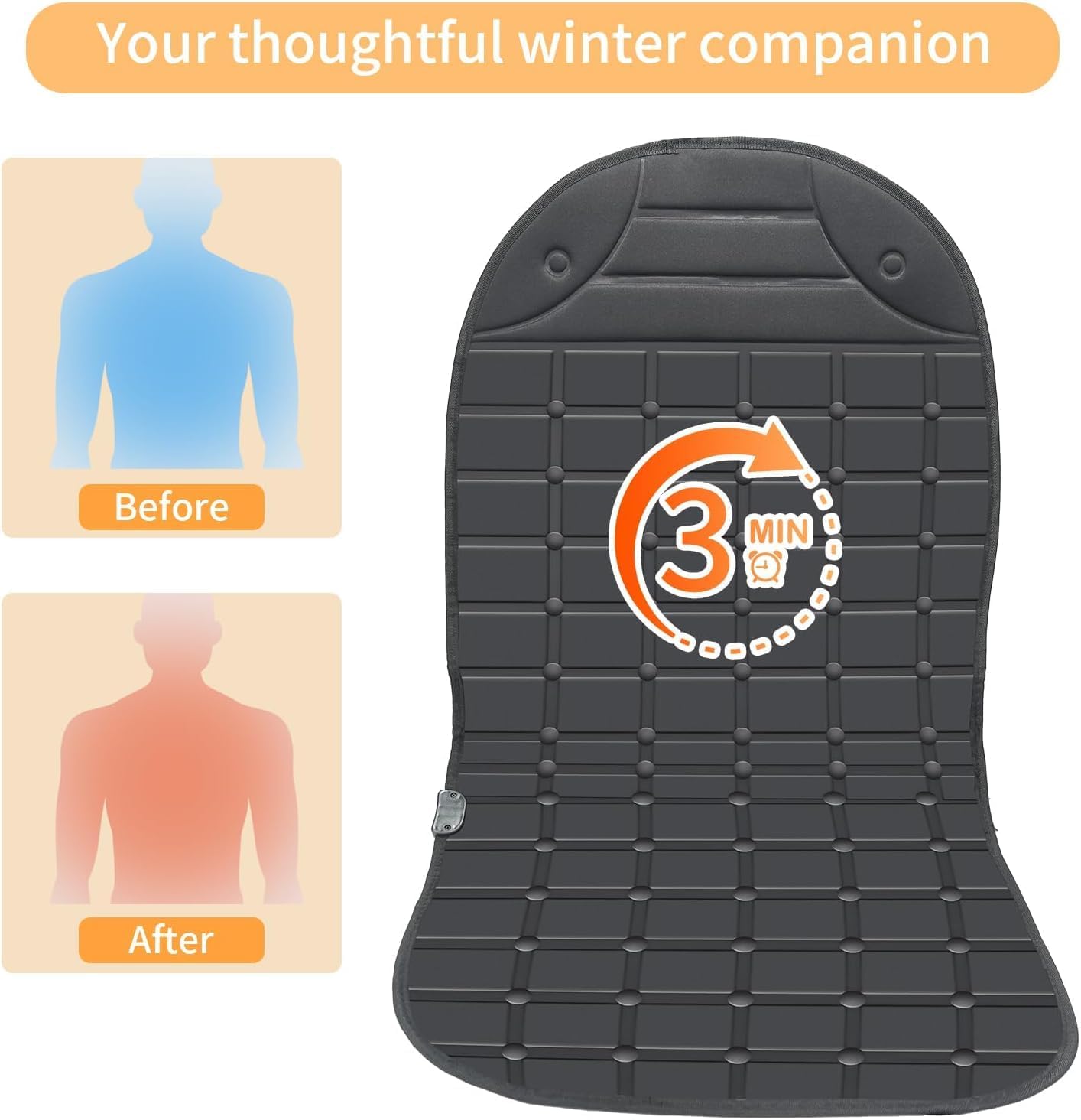 Universal Seat Cushion Cover for Full Back (Black)