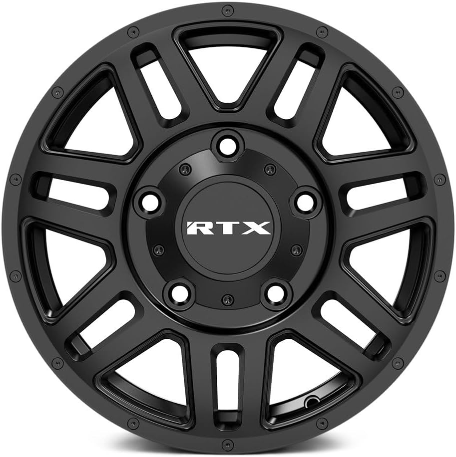 RTX ADVENTURE Custom Wheel - 16x6, 45 Offset, 5x160 Bolt Pattern, 65.1mm Hub - Satin Black Rim
