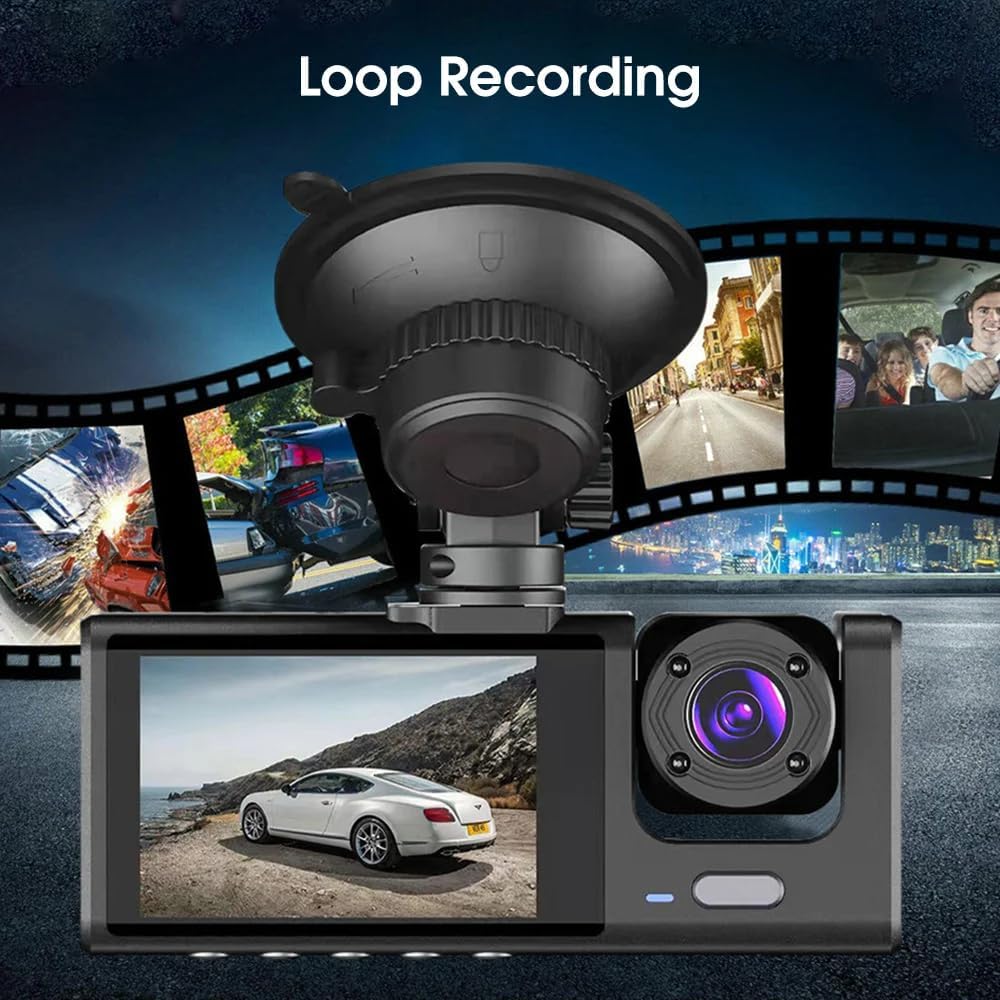 Dash Camera for Car Security Camera Dashcam Front and Rear Inside 1080P with WDR, Night Vision, G-Sensor Auto Lock, Loop Recording with Audio