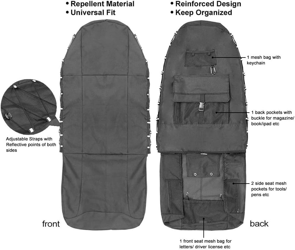 TIROL Front Car Seat Covers Waterproof Bucket Seat Cover Universal Heavy Duty High Back Seat Covers for Semi Truck, Cars, Trucks, Van, SUV, Pickup 1 Pack