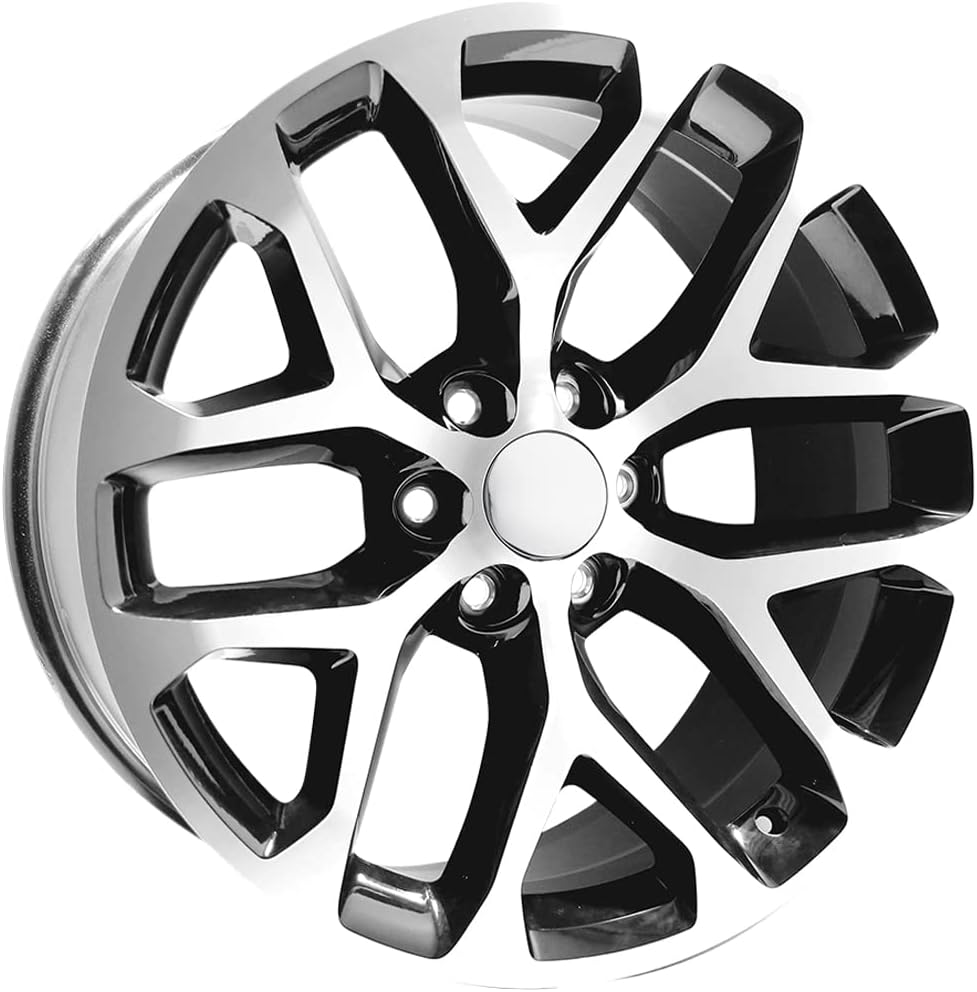 Replica 177BM New Snowflake 20x9 6x5.5&#34; +24mm Black\/Machined Wheel Rim 20&#34; Inch
