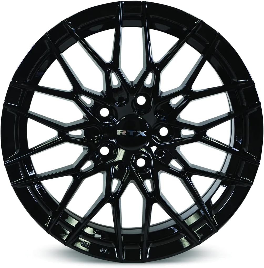 Pack of 4 RTX Rims 82938 V20 Gloss Black Rim | 17 inch wheel | 17x7.5 inch 5x114.3 42 mm offset | Passenger car wheels