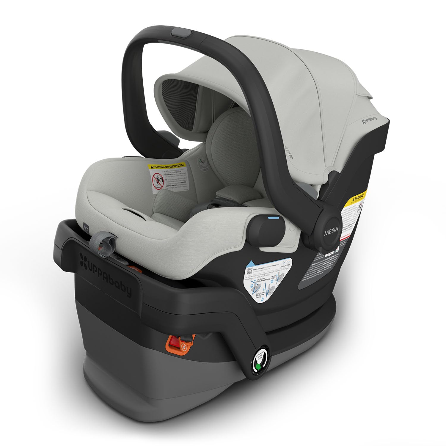 UPPAbaby Mesa V3 Infant Car Seat - Easy Installation + SmartSecure Technology - Attaches to Stroller | Base + Infant Insert Included - Greyson (Charcoal Mélange)