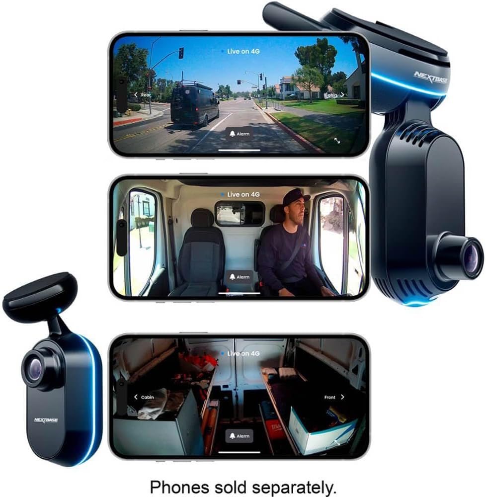 NEXTBASE iQ 1K Smart HD Dash Cam Pro with 4G/LTE and GPS, 64G Micro SD Card Bundle, 1080p High Definition Dual Dashcam Front & Rear with Smart Sense Parking, Emergency SOS, and Roadwatch AI
