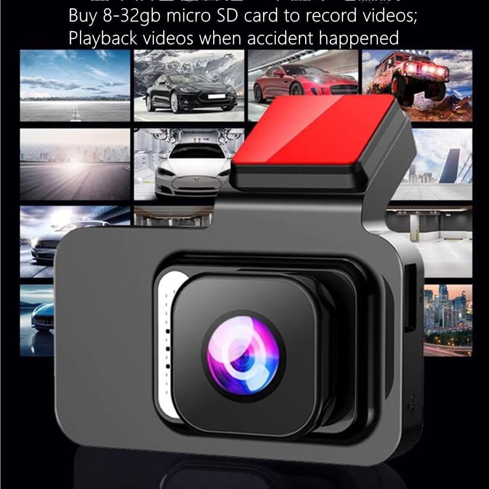 1080P Dash Camera for Car Front Dashcam Car Security Cam 3’’ Display 140°Wide Angle, Night Vision, G-Sonsor, Loop Recording