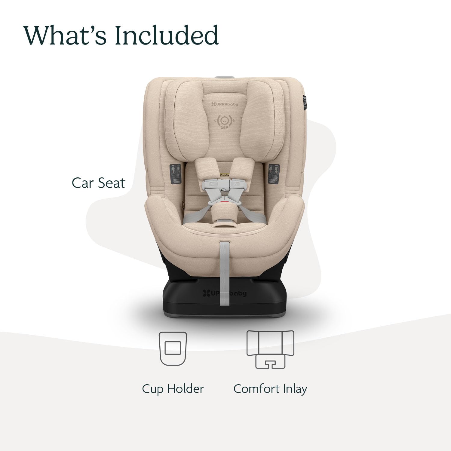 UPPAbaby Rove Convertible Car Seat - 2-in-1 Rear + Forward Facing - Quick + Secure 3-Step Install - Intuitive Safety Technology + Comfort Features - Cup Holder Included - Kavneer (Almond Mélange)