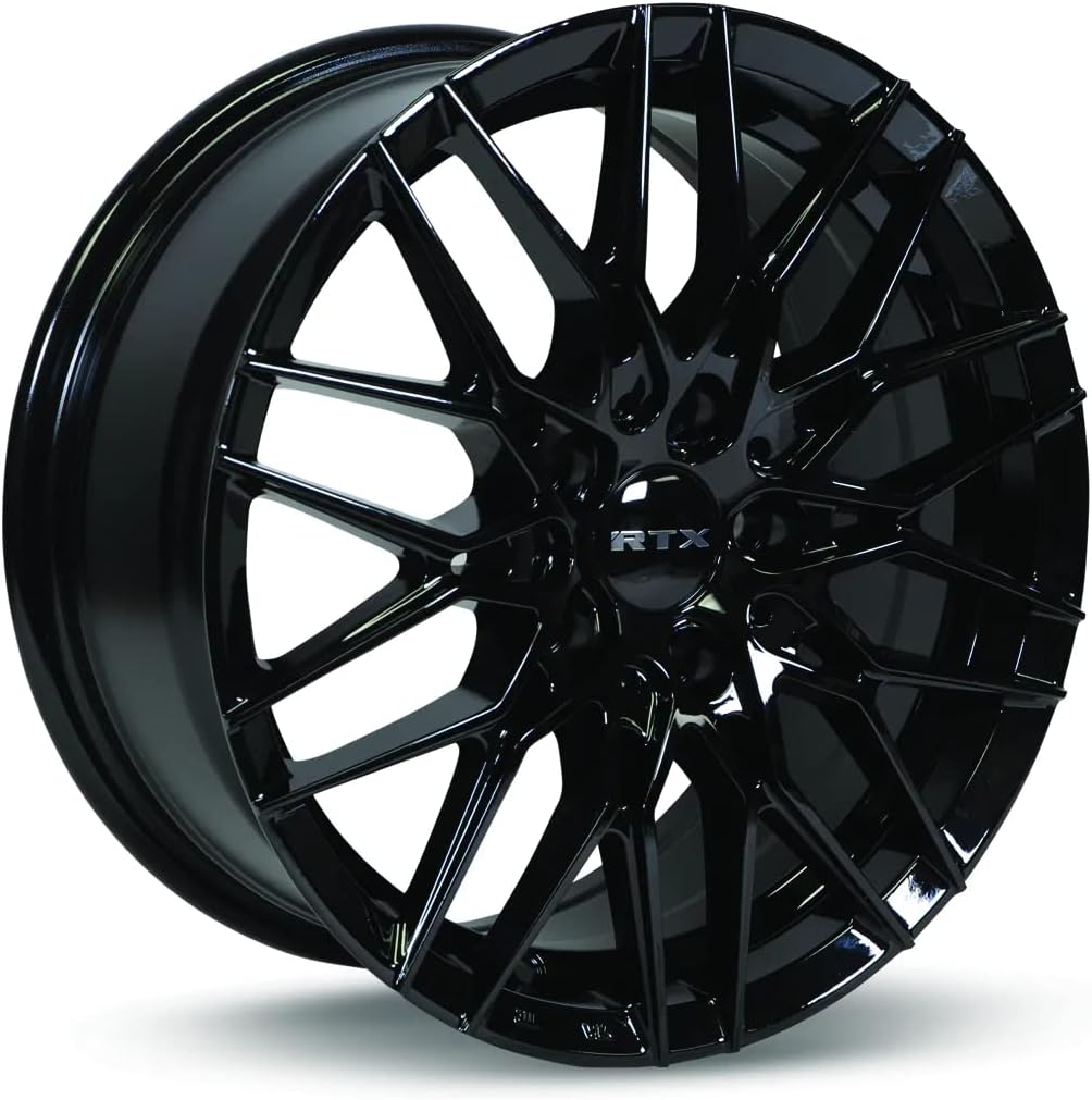 Pack of 4 RTX Rims 82938 V20 Gloss Black Rim | 17 inch wheel | 17x7.5 inch 5x114.3 42 mm offset | Passenger car wheels