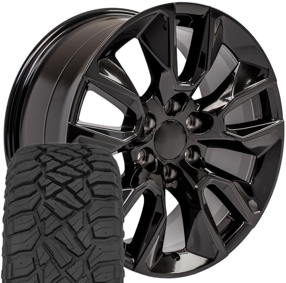 OE Wheels CV32 20x9 RST Style Wheels - Gloss Black Rims 20 Inch Set of 4, 6x139.7 Fits Silverado 1500 & GM Full Size SUVs
