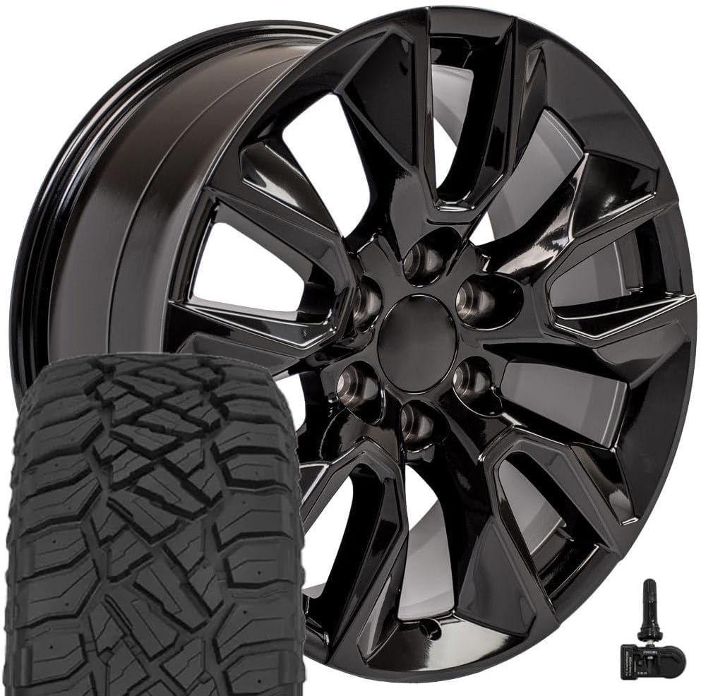 OE Wheels CV32 20x9 RST Style Wheels - Gloss Black Rims 20 Inch Set of 4, 6x139.7 Fits Silverado 1500 & GM Full Size SUVs