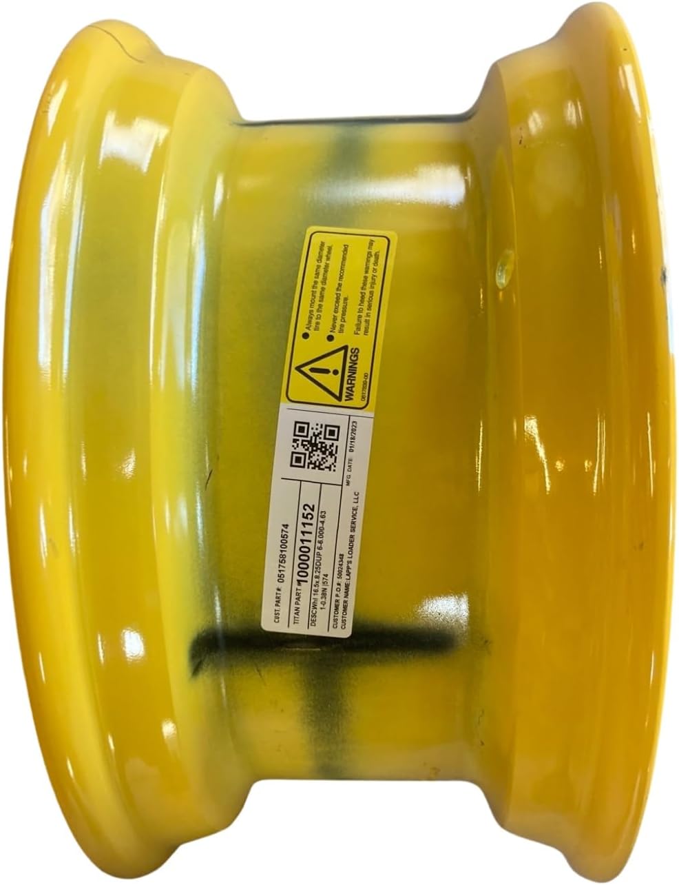 10-16.5 6-lug Rim for New Holland-16.5X8.25X6 TITAN EW USA Skid Steer Wheel/Rim for New Holland LS140, LS150 & more -6 bolt, 5.13" Back Spacing- fits 10X16.5 Tires