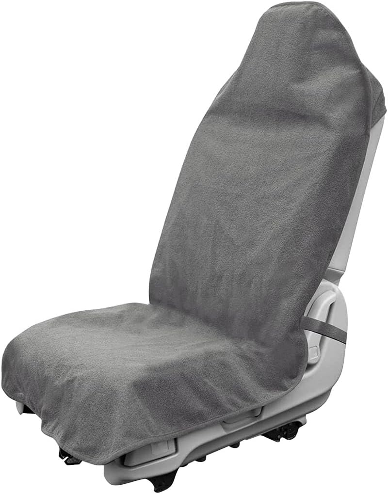 Waterproof Car Towel Seat Cover, Sweating Non-Slip Premium Towel Carseat Cover Protector, Universal Soft Machine Washable Car Truck SUV Front Seat Cover for Gym Workout Beach Hiking (Black)