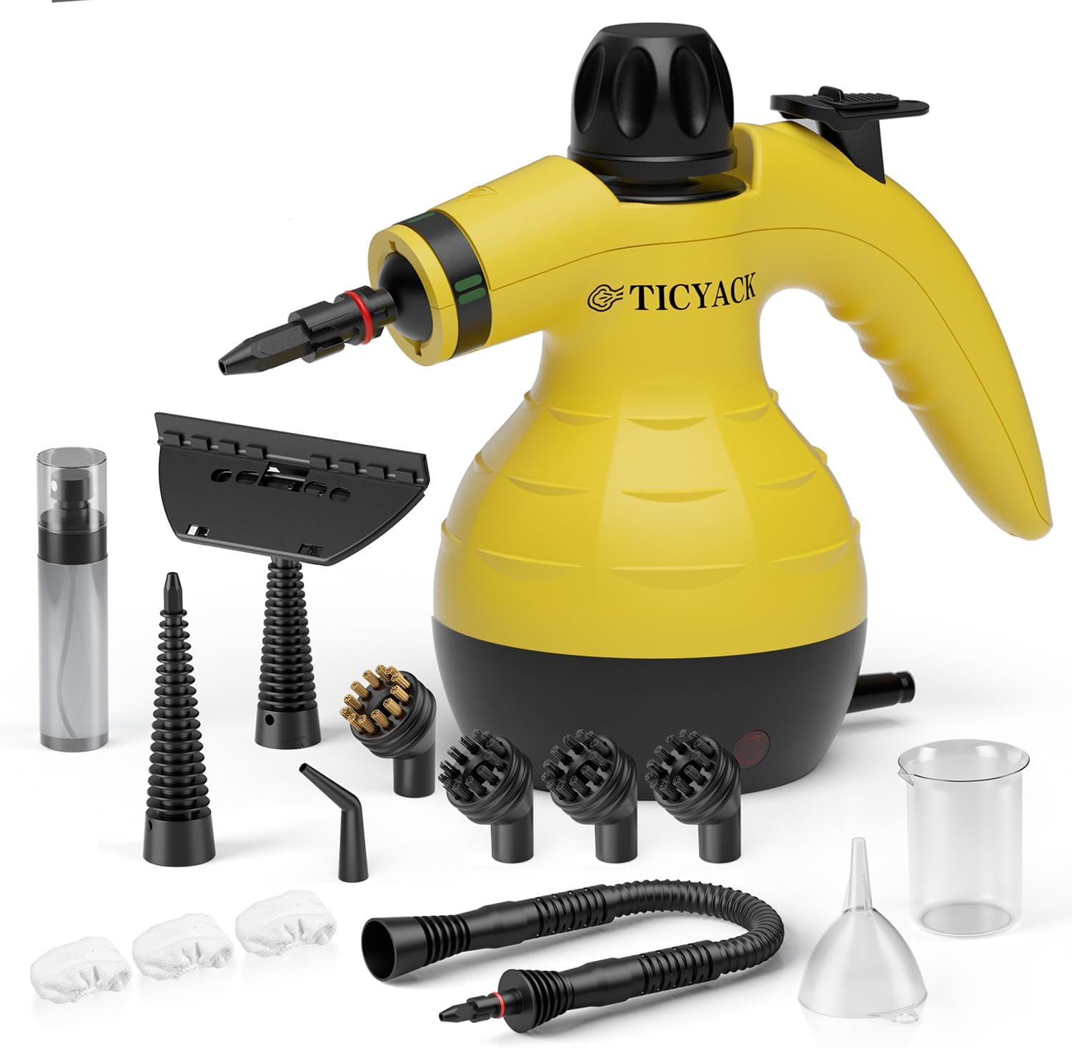 Steam Cleaner, Handheld Steam Cleaner for Home, 16-Piece Steam Cleaner Kit with Automatic Steam Switch, Steamer for Kitchen, Bathroom, Car, Living Room and Multi-Surface Deep Cleaning (White)