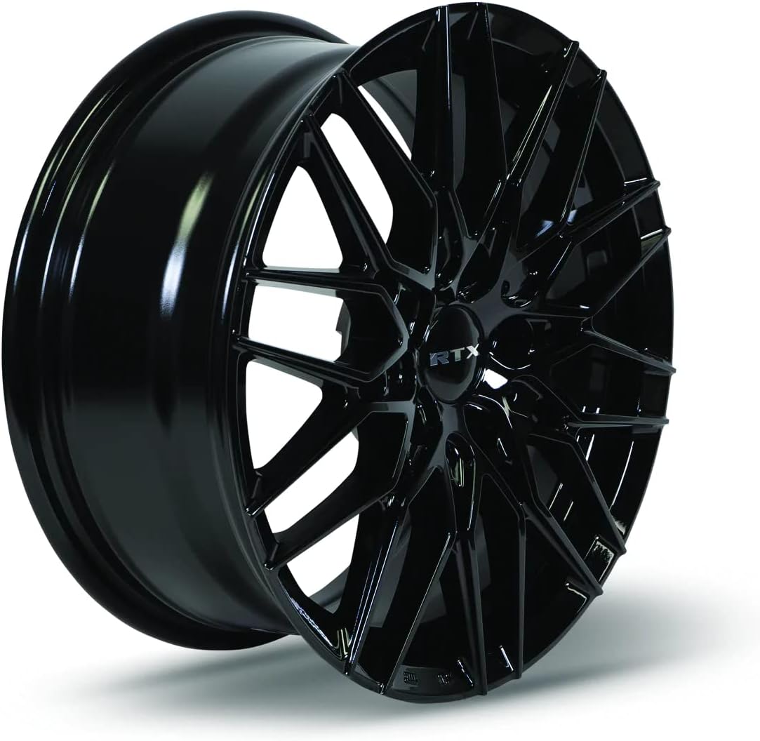 Pack of 4 RTX Rims 82938 V20 Gloss Black Rim | 17 inch wheel | 17x7.5 inch 5x114.3 42 mm offset | Passenger car wheels