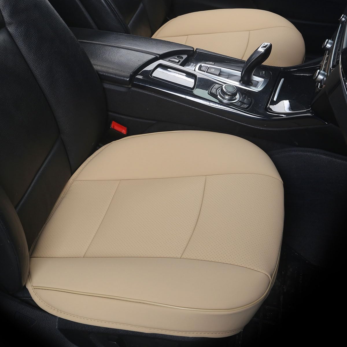 Ultra-Luxury PU Leather Car Cushion Car seat Cover for Most Four-Door Sedan&SUV,Single seat Cover Without backrest 1pcs(W20.5× D21×T 0.35 inch)
