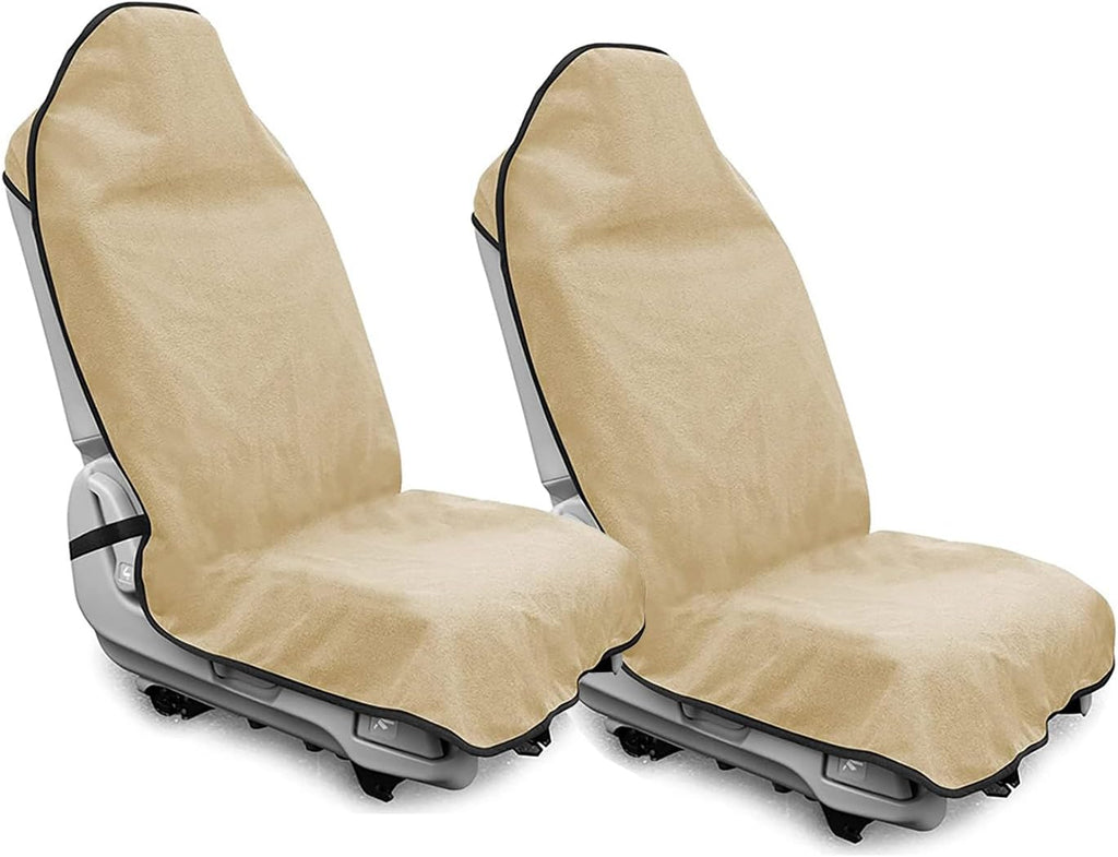 Waterproof Sweating Car Seat Cover for Post Gym Workout, Running, Swimming, Beach and Hiking, Universal Fit Non-Slip Bucket Seat Protector for Cars SUV Trucks, Machine Washable (2pcs Black)