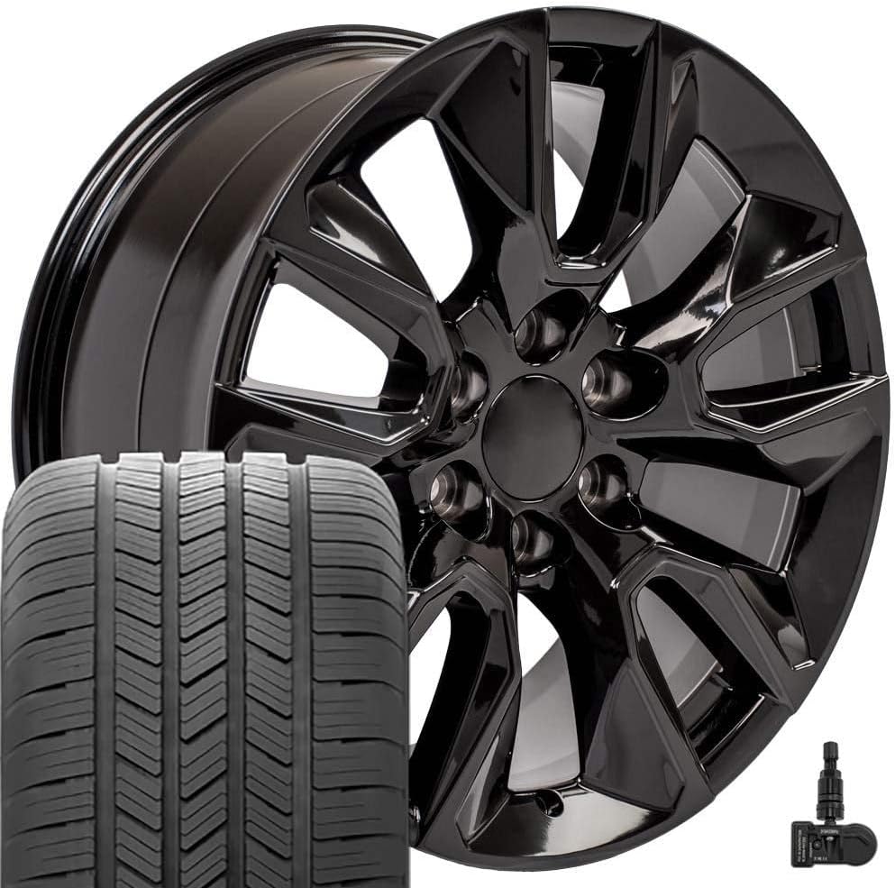 OE Wheels CV32 20x9 RST Style Wheels - Gloss Black Rims 20 Inch Set of 4, 6x139.7 Fits Silverado 1500 & GM Full Size SUVs
