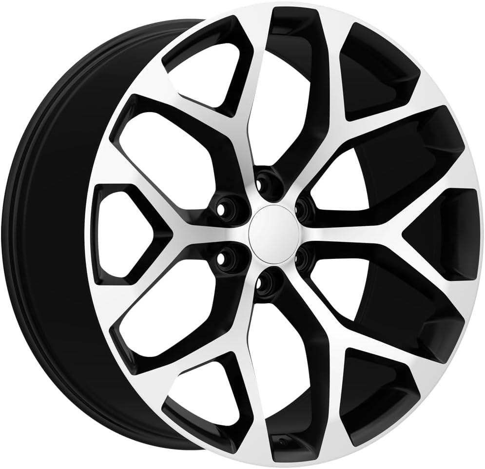Replica 177BM New Snowflake 20x9 6x5.5&#34; +24mm Black\/Machined Wheel Rim 20&#34; Inch