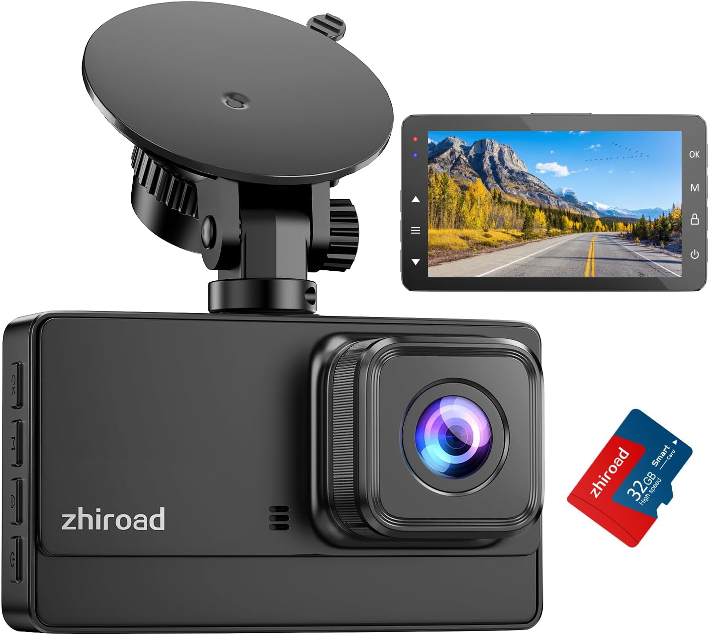 Dash Cam 1080P FHD Front Dash Camera for Cars, Dashcam with 176°Wide Angle, Night Vision, Parking Monitor,Loop Recording, G-Sensor,32G SD Card, Type C
