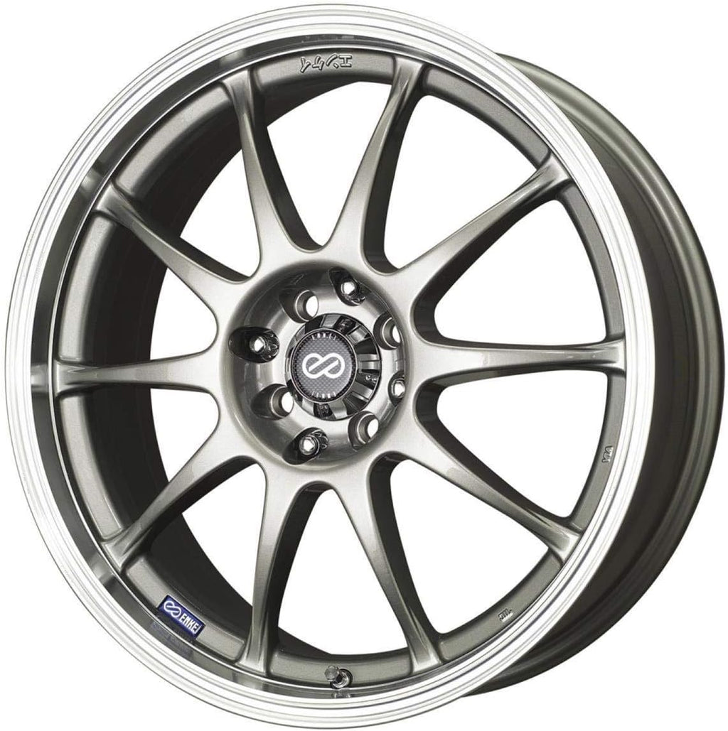 16x7 Enkei J10 (Silver w/ Machined Lip) Wheels/Rims 4x100/114.3 (409-670-10SP)