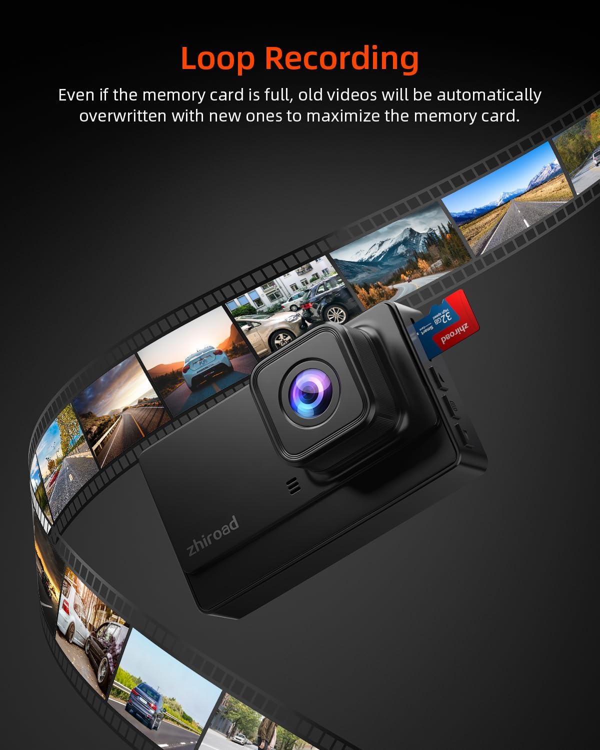 Dash Cam 1080P FHD Front Dash Camera for Cars, Dashcam with 176°Wide Angle, Night Vision, Parking Monitor,Loop Recording, G-Sensor,32G SD Card, Type C