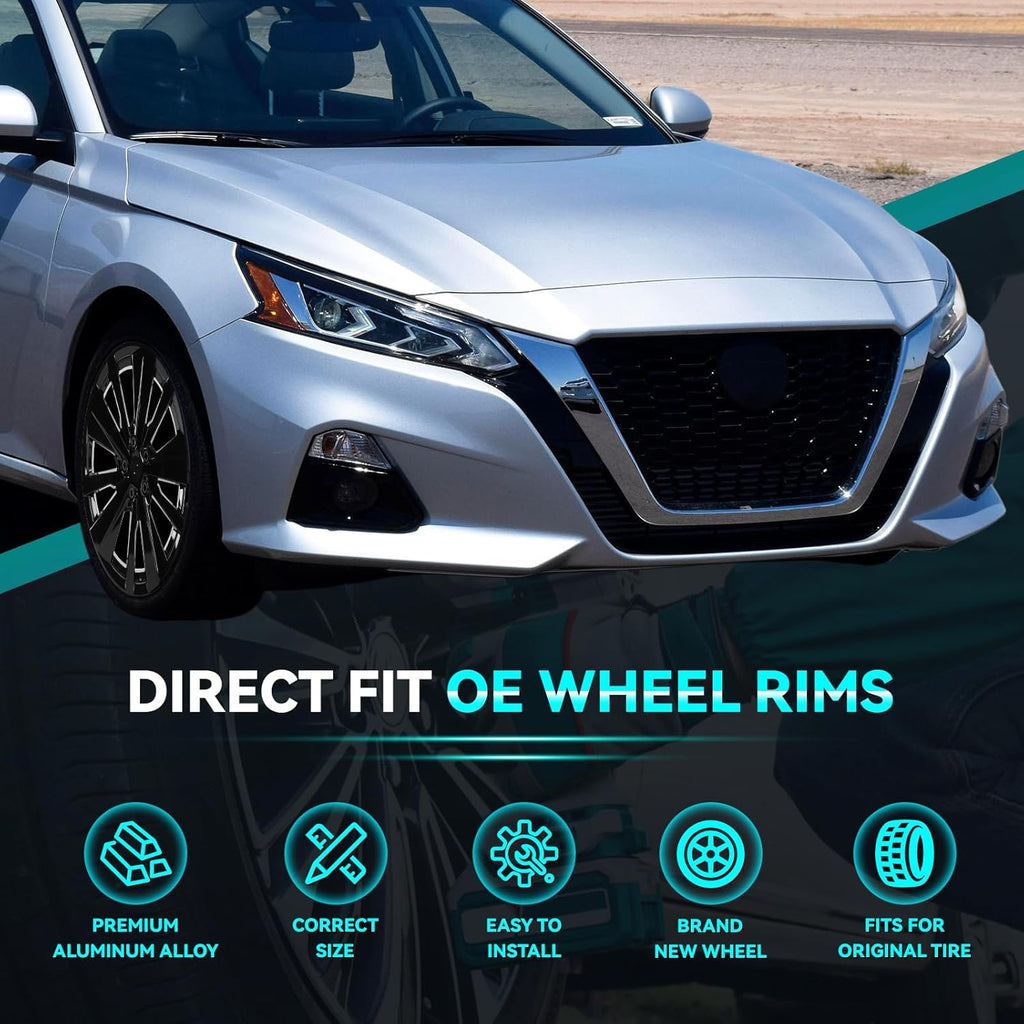 New 19 Inch 19x8 Inch Premium Aluminum Alloy Wheel Rim Fits For 2019 2020 2021 2022 Nissan Altima SR, ALY62785U46N, Direct Fit Rims and OE Stock