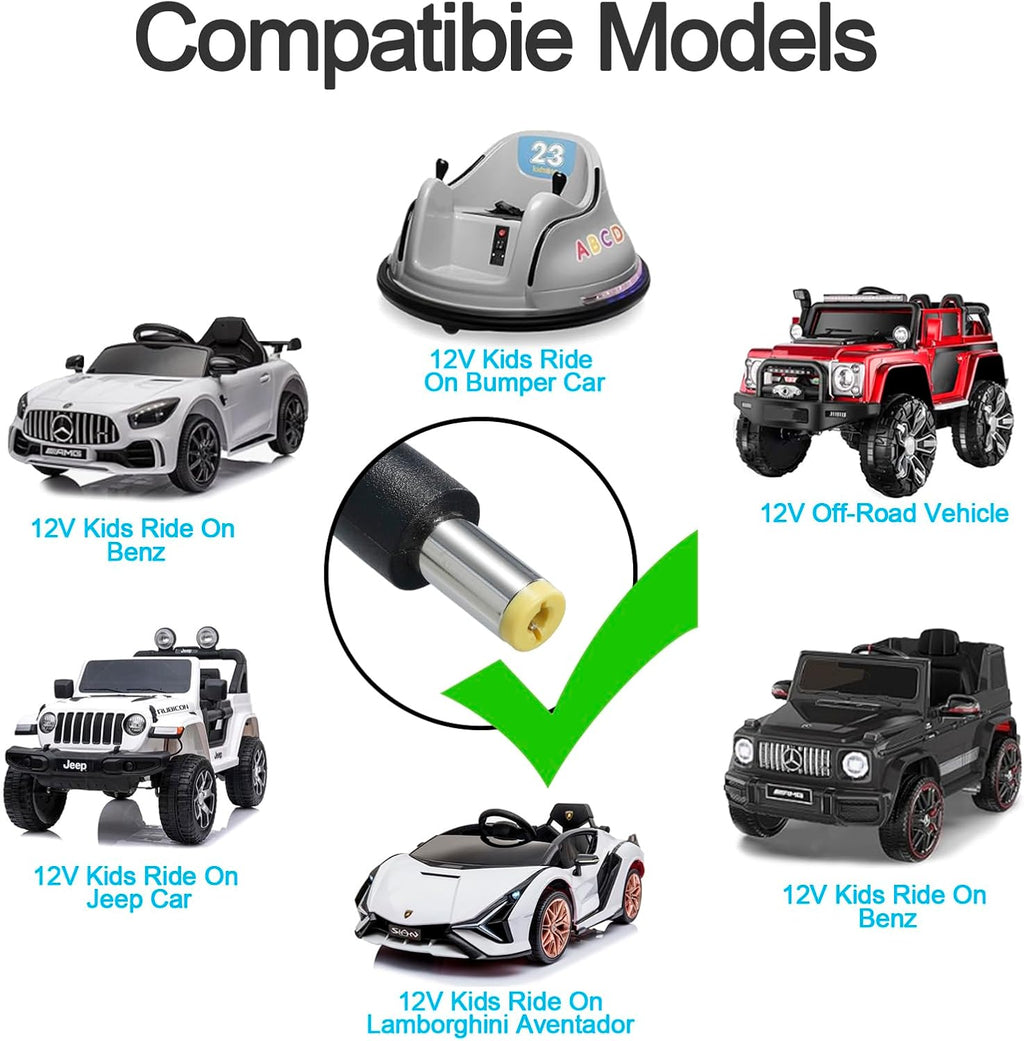 12V Kids Charger for Ride On Car, 12V Various Electric Ride-on Toys Car Battery Charger，12 V Universal Kids Riding Toy Chargers