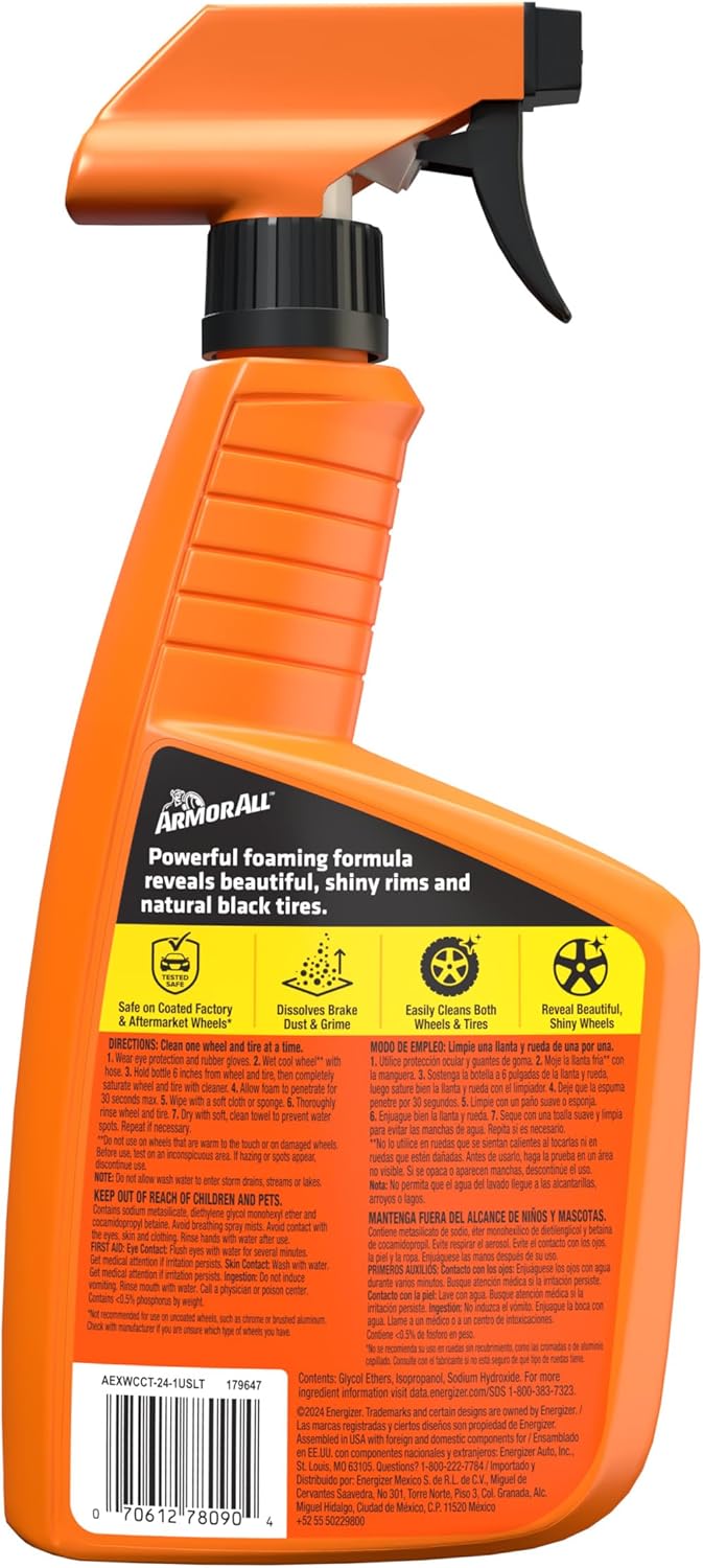 Armor All Extreme Wheel and Tire Cleaner , Car Wheel Cleaner Spray, 24 Fl Oz