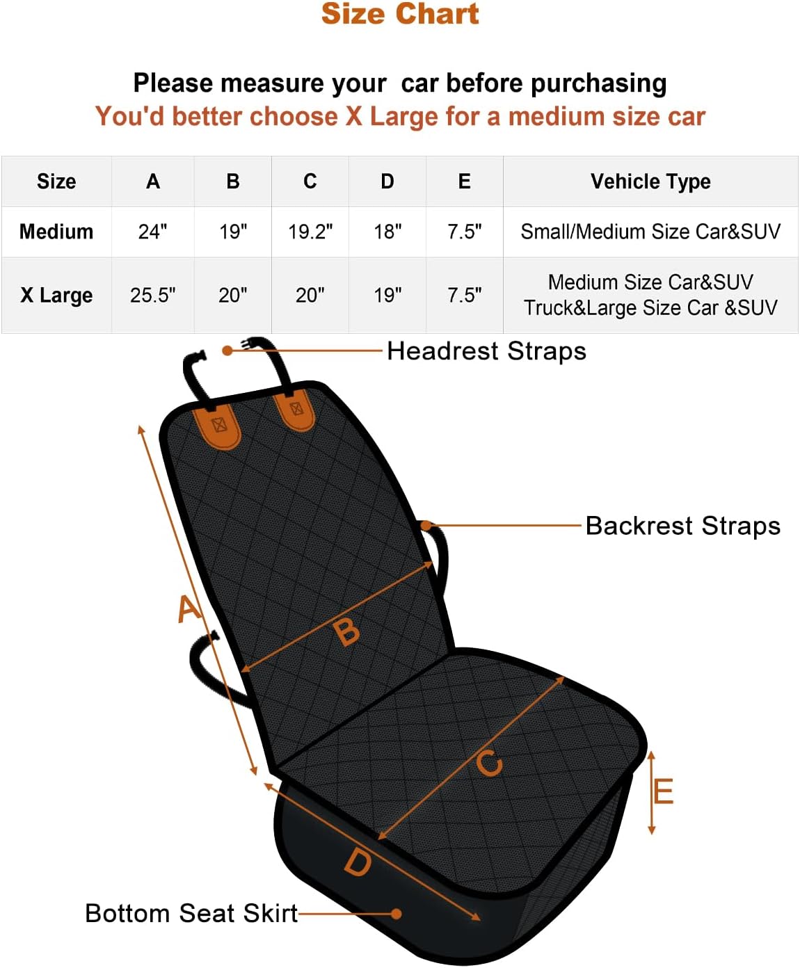 Paw Jamboree 2PCS Dog Car Front Seat Covers Scratch-Proof Pet Car Seat Cover Non-Slip Car Seat Protector for Dogs Bucket Seat Cover for Trucks, Cars & SUVs