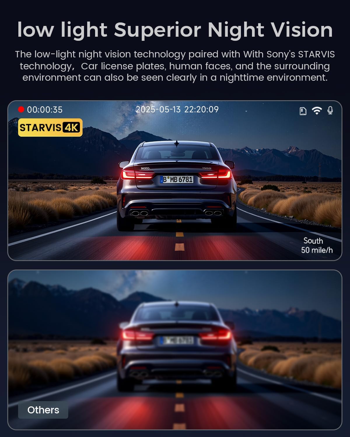 COOLCRAZY 4K Dash Cam Front and Rear with Touch Screen & STARVIS Sensor,5.8Ghz Wi-Fi,GPS,64GB Card,Night Vision Dashcam,G-Sensor,Loop Recording,App Control,24H Parking Monitor Car Camera