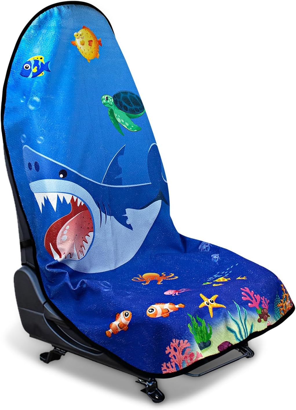 Waterproof Sweating Car Seat Cover for Post Gym Workout, Running, Swimming, Beach and Hiking, Universal Fit Non-Slip Bucket Seat Protector for Cars SUV Trucks, Machine Washable (2pcs Black)