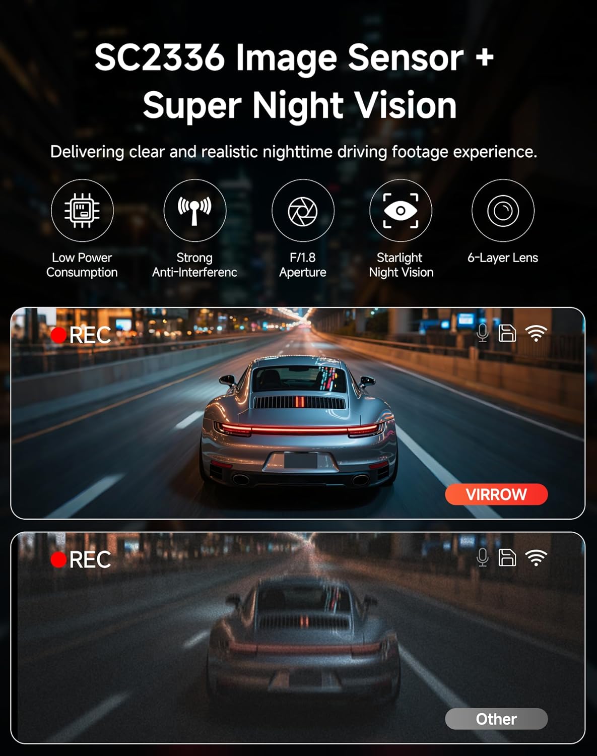 Dash Cam Front and Rear: 4K+2.5K Dash Camera for Cars with Touch Screen 3.39" - Dashcam with WiFi APP Control 64GB Parking Mode Night Vision Loop Recording Emergency Lock (X5)