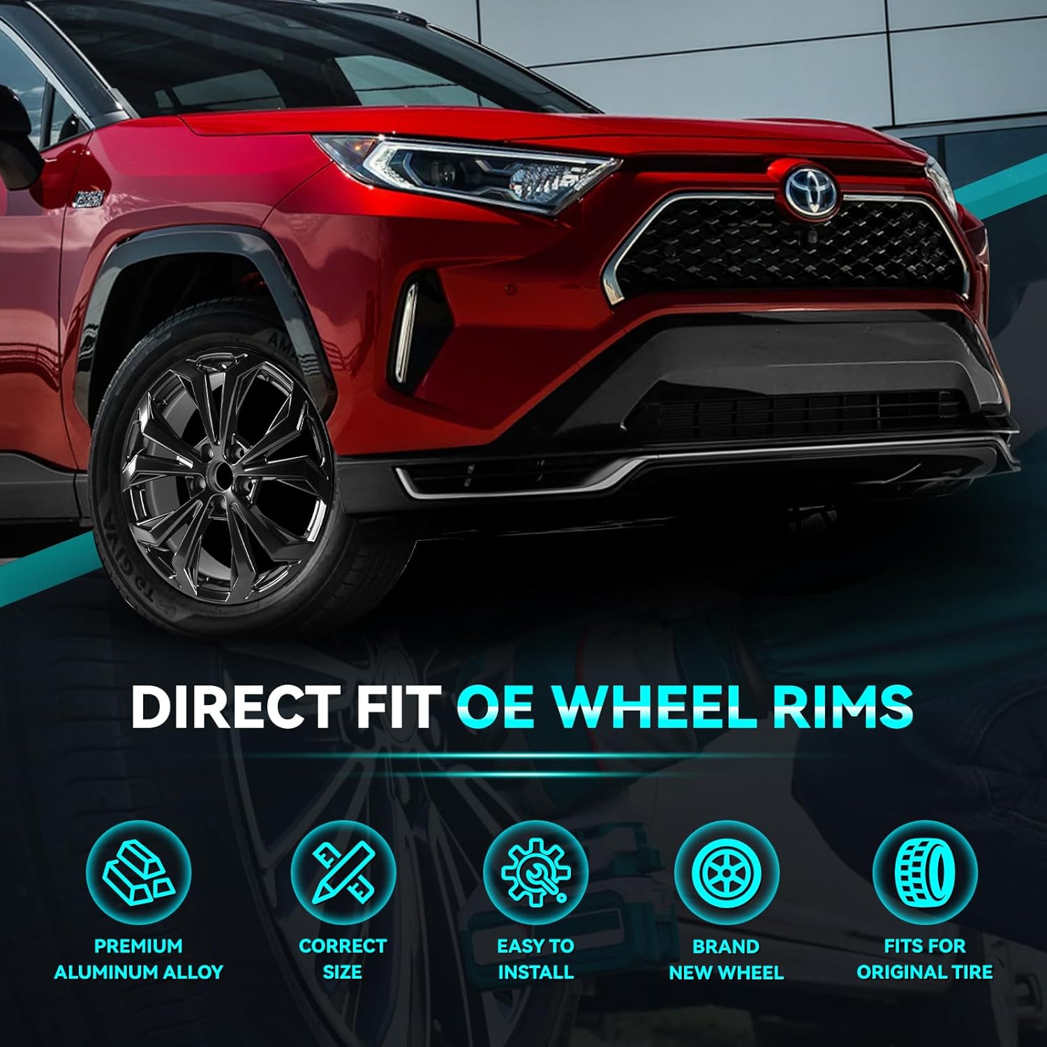 New 18x7" 18 Inch Premium Aluminum Alloy Wheel Rim Fits for Toyota RAV4 2022 2023 2024, ALY75279U35N, Direct Fit Replacement Wheel Rim