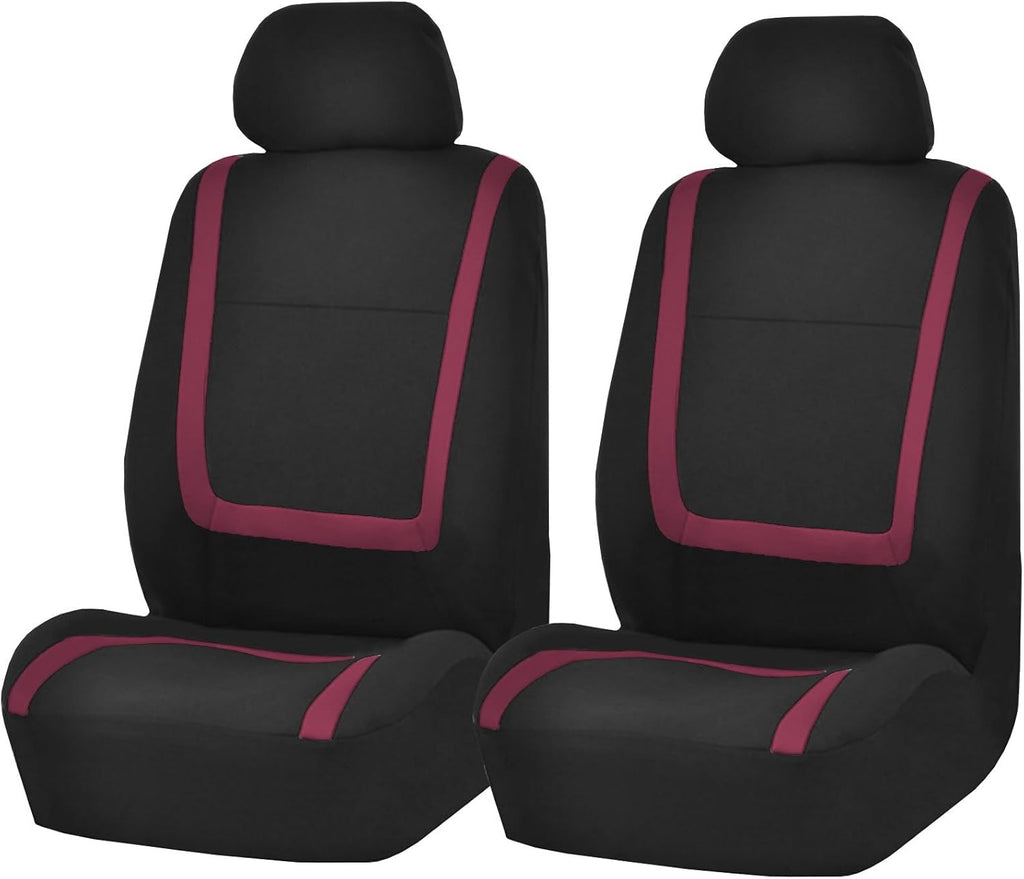 TLH Automotive Car Seat Covers Unique Flat Cloth Car Seat Covers Front Set Only, Purple Seat Covers Universal Fit Seat Covers Interior Accessories Car Seat Protector for Cars, Auto, Trucks, SUV