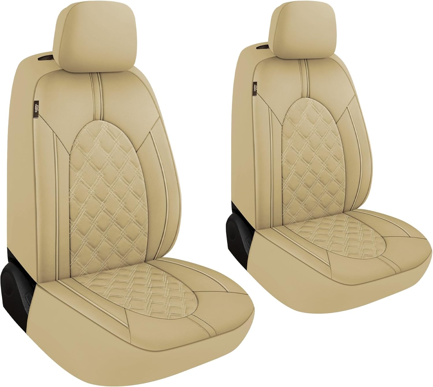 YGL Luxury PU Leather Car Seat Covers Full Set, Non-Slip Seat Cover Protectors, Universal Fit for Cars, Trucks, SUVs, Vans, Pickups, Airbag Compatible, Seat Covers for Car Interior (Black/Red)