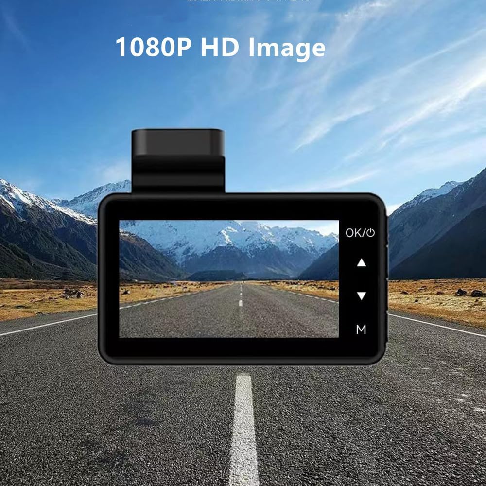 1080P Dash Camera for Car Front Dashcam Car Security Cam 3’’ Display 140°Wide Angle, Night Vision, G-Sonsor, Loop Recording