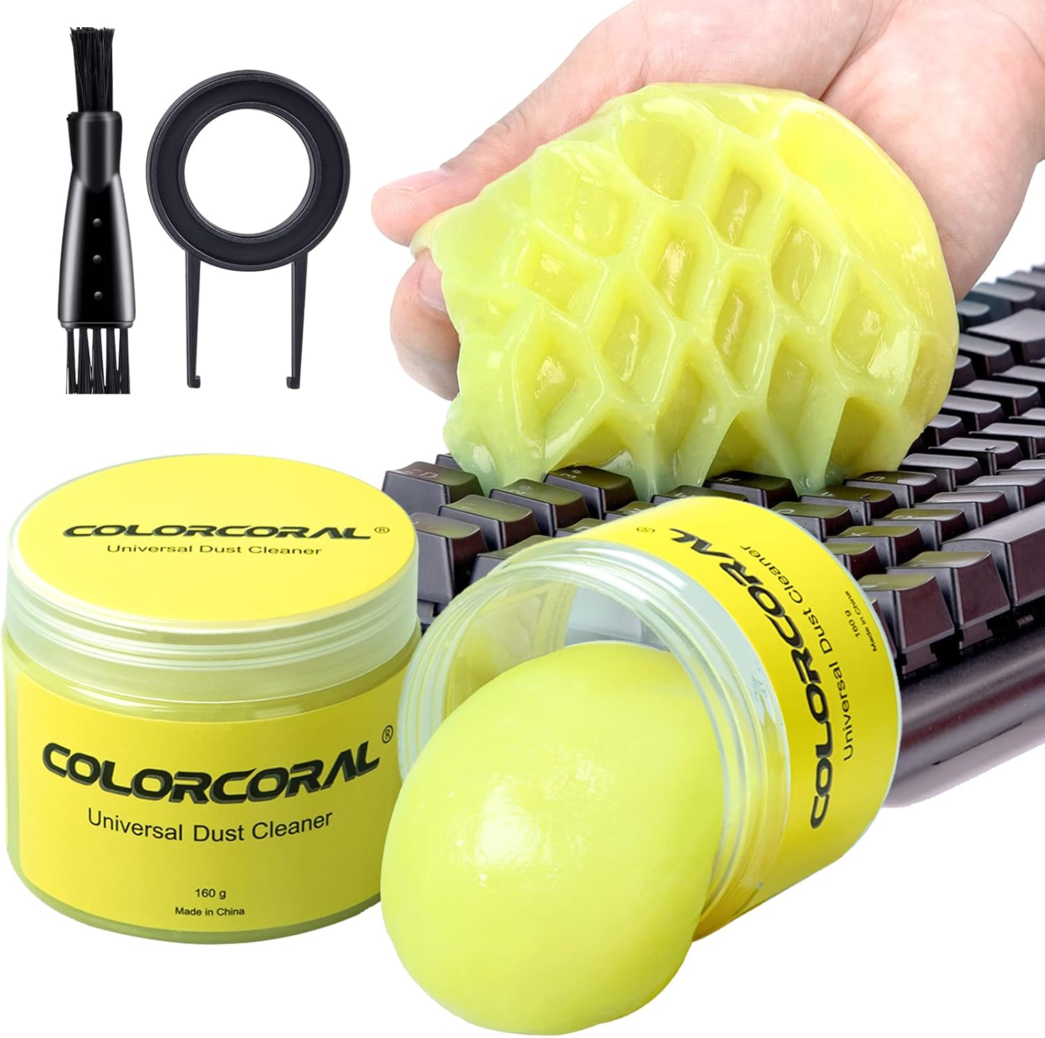 COLORCORAL 2Pack Car Cleaning Gel Universal Dust Cleaner for Car Vent Keyboard Cleaning Detailing Slime Putty Cleaning Kit Car Accessories, Gifts for Adults Men Women Kids Teens