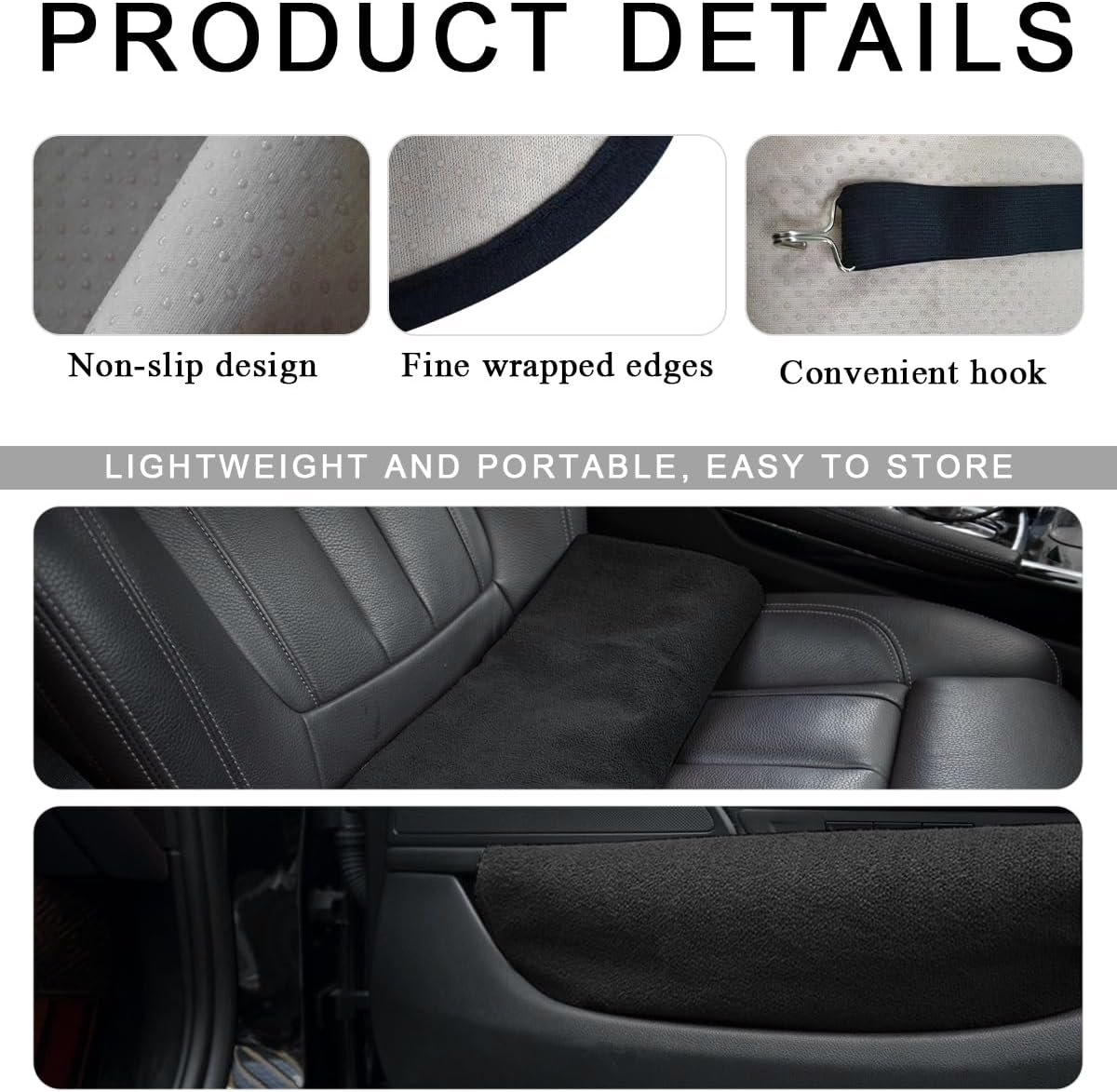 Waterproof Car Towel Seat Cover, Sweating Non-Slip Premium Towel Carseat Cover Protector, Universal Soft Machine Washable Car Truck SUV Front Seat Cover for Gym Workout Beach Hiking (Black)