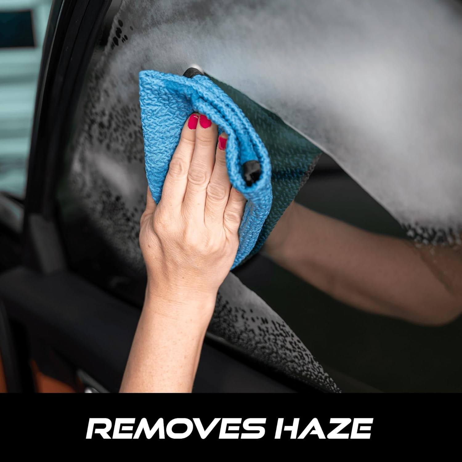 VIKING Glass Microfiber Cleaning Cloth for Car and Home 2 Pack, Glass Towels for Mirror, and Picture Frames, and Car Detailing Kit, 16 inch x 16 inch, Blue