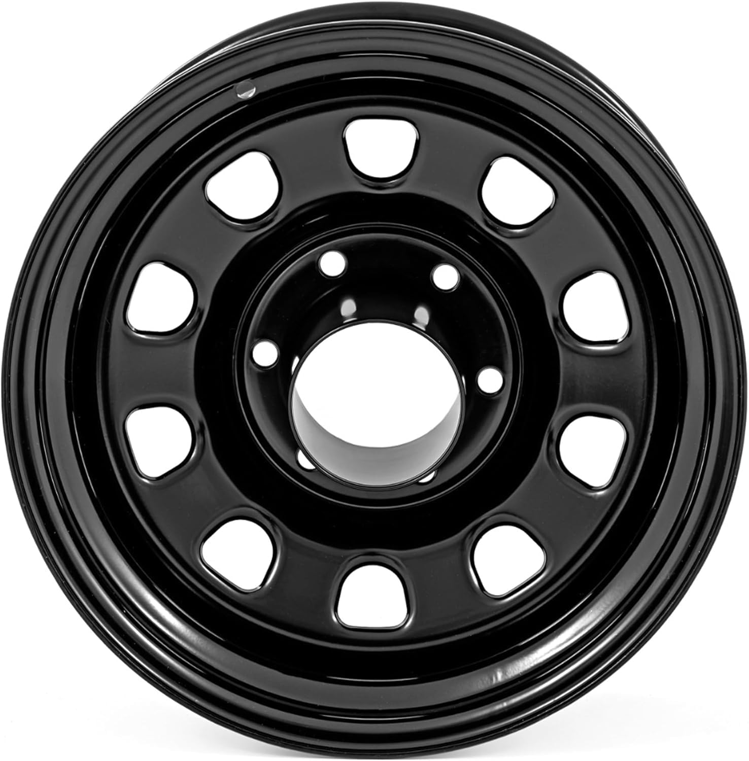 Rough Country Daytona Steel Wheel (16x8 / 5x5.5 / 5x139.7) -RC51-6885 Gloss Black Painted and Center Cap is Not Included (16 x 8. inches /5 x 5 inches, -12 mm Offset)